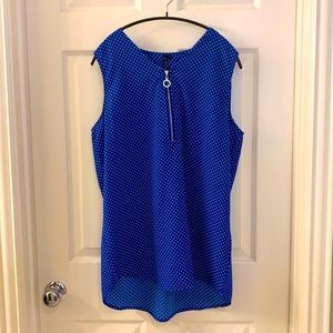 Royal blue polka dot top